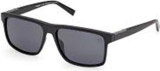 Timberland Heren Zonnebril Rechthoekig Zwart Mat - Heren - Zonnebrillen - Zwart - 58 MM - Accessoires