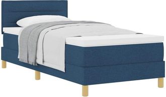 vidaXL Box Spring Bed with Cushion Manual Blue 90 x 190 cm Fabric vidaXL