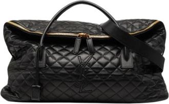 Saint Laurent Pre-owned Quilted Travel Bag - unisex - Vintage Weekendtas - Zwart - ONE Size - Leer - Vintage