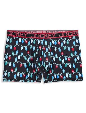 Jockey Big & Tall Printed Holiday Tech Boxer Briefs in Holiday Lights at Nordstrom, Size 3X Big
