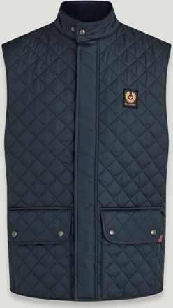 Belstaff Icon Gilet Mens Quilted Recycled Nylon Dark Ink Size UK 34