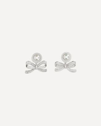 Self Portrait Pearl bow drop Earrings Female UNI