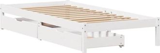 vidaXL Bed Frame without Mattress White 90x200 cm Solid Wood Pine Vidaxl