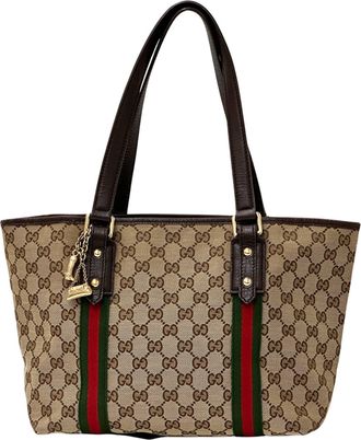 Gucci Gg Canvas Brown Gg Canvas Handbag Tote Bag (Pre-Owned)