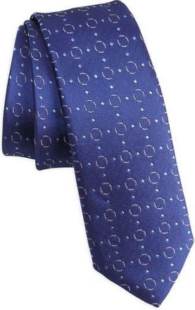BOSS Geometric Pattern Silk Tie in Bt Bu at Nordstrom Rack