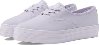 Keds Womens Point Lace Up Sneaker, Lilac Canvas, 8.5 UK