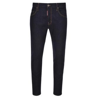 Dsquared2 DSquared2 Heren Italiaanse Adres Logo Jeans (Marineblauw)