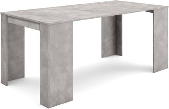 Skraut Home Mesa Consola Extensible, Mesa Comedor Plegable, 180, Para 8 Comensales, Comedor Y Cocina, Estilo Moderno, Gris Cemento - Skraut Home
