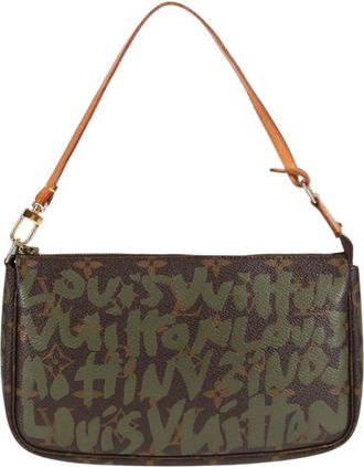 Louis Vuitton Pochette Accessoires Limited Edition Monogram Graffiti Brown Canvas Bag (Pre-Owned)