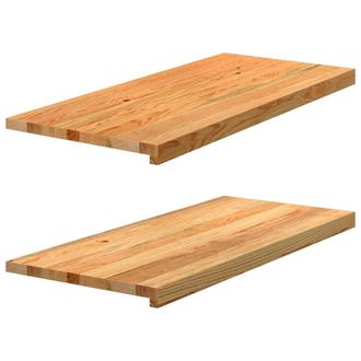 Berkfield Home Window Sills 2 pcs Light Brown 90x40x2 cm Solid Wood Oak | Size: Medium
