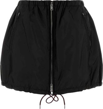 Prada Black Solid Mini Skirt