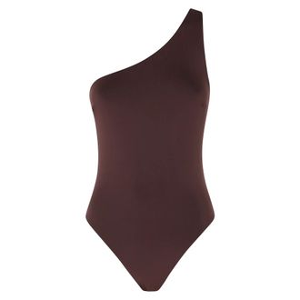 Federica Tosi Badmode, Dames, Bruin, S, Nylon, One-shoulder Knot Badpak