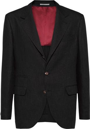 Brunello Cucinelli Linnen blazer - Zwart