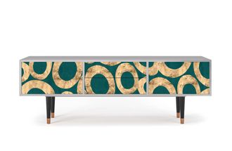 StoryZ Mueble de TV azul-verde 2 cajones y 2 puertas L 170 cm