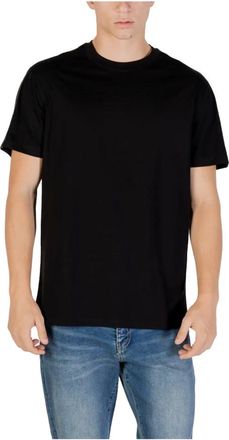 A|X Armani Exchange Contrasting Regular Fit Tape T-Shirt - Heren - T-shirts - Zwart - S - Katoen - Tops