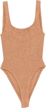 Hunza G Square-neck Crinkle-effect Swimsuit