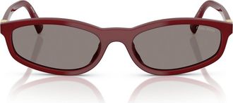 Miu Miu 54mm Irregular Sunglasses in Opal Burgundy /Dark Grey at Nordstrom