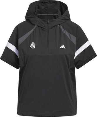 adidas (WMNS) adidas Half-Zip Hooded Anorak Jacket Asia Sizing Black KG0145