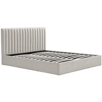 Vente-Unique Letto contenitore 140 x 190 cm Tessuto Grigio chiaro - SARANELI
