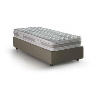 Dmora Talamo Italia - Cama Individual Alessandra, Cama Contenedor Con Tapizado En Ecopiel, 100% Made In Italy, Apertura Frontal, Con Colch&oacute;n Cm 90x190 Inclu