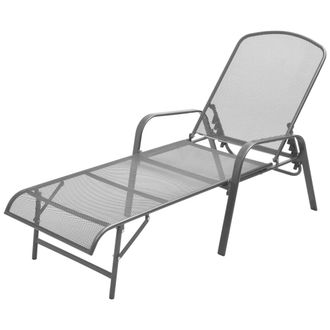 vidaXL Tumbona De Acero Gris Antracita Vidaxl