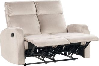 Beliani Manual Recliner Sofa 2 Seater VERDAL Velvet Taupe
