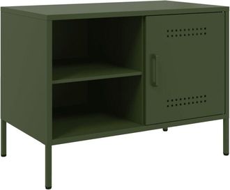 vidaXL Vidaxl - Mueble de tv de acero verde oliva 68x39x50,5 cm