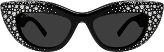 Gucci Sunglasses, female, Black, Size: 50 MM Cat eye Sunglasses