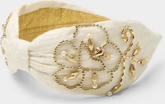 NamJosh Womens Ornamental flower ivory headband