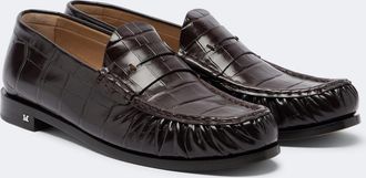 Max Mara Mocasines de piel grabada