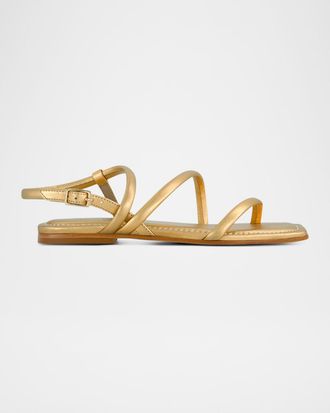 Bernardo Odessa Metallic Thong Slingback Sandals