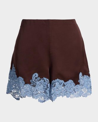 A.L.C. Pipa Satin and Lace Shorts