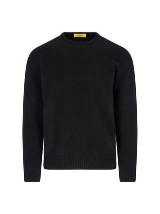 Drumohr Classic Crew Neck Lambswool Sweater with Ribbed Finishes