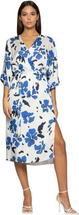 Kocca Kleedjes, Dames, Veelkleurig, L, Bloemen Viscose Midi Jurk