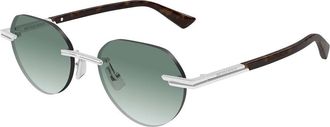 Bottega Veneta BV1379S 002 Mens Sunglasses Silver Size 51