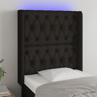 vidaXL Cabecero Con Led De Tela Negro 83x16x118/128 Cm Vidaxl