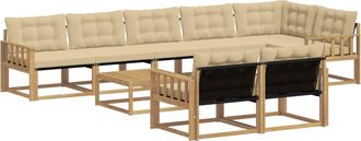 vidaXL Conjunto De Sof&aacute;s De Exterior 9 Uds. Y Beige Vidaxl