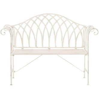 Beliani Beliani - Panca da Giardino in Metallo Bianco Larghezza 130 cm Terrazza Balcone Milazzo