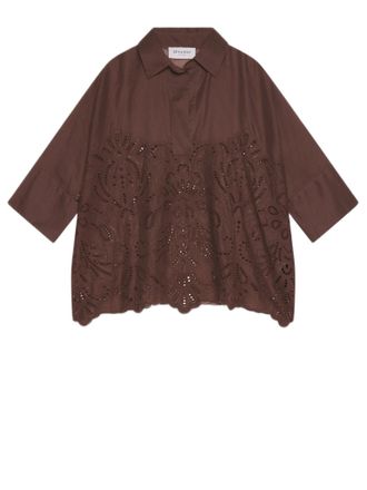 Ermanno Scervino Lightweight Cotton Muslin Shirt With San Gallo Embroidery