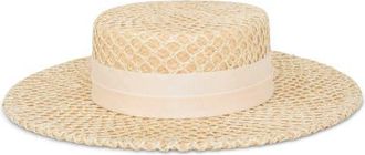 Gigi Burris Millinery Marion Woven Straw Boater Hat in Natural at Nordstrom, Size Medium