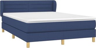 vidaXL Cama Box Spring Con Colch&oacute;n Tela Azul 140x200 Cm Vidaxl