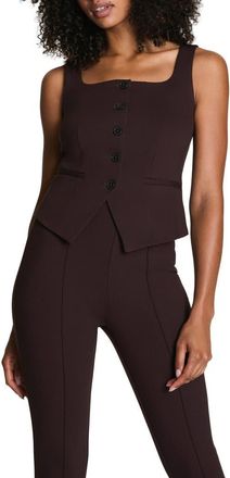 Spanx Ponte Button-Up Vest in Truffle Brown at Nordstrom Rack, Size X-Large