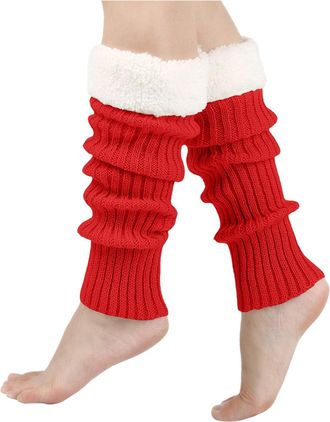 Generic Ladies Christmas Socks Leg Warmers Knit Winter Women Socks Reindeer Snowflake Leg Warmer for Women Winter Warm Ladies Sock Thermal Christmas Womens (R