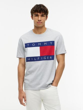 Tommy Hilfiger Mens Big Flag Logo T-Shirt - Grey Heather - XXXL