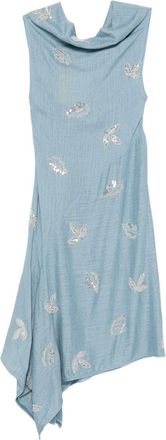 Marques Almeida Sequin-Embellished Cowl-Neck Dress - Womens - Viscose/Linen/Flax