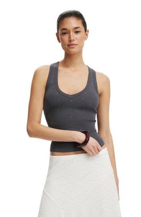 Cotton On Womens Diamante Racer Back in Moonlight Shadow at Nordstrom, Size Xx-Small