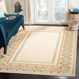 Safavieh Martha Stewart Machine Made Area Rug, Creme Traditional Style Easy Care