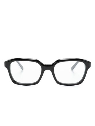 Moncler logo-plaque square-frame glasses - unisex - Acetate - One Size - Black