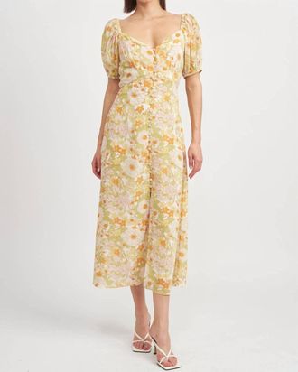En Saison Annie Midi Dress In Yellow Multi