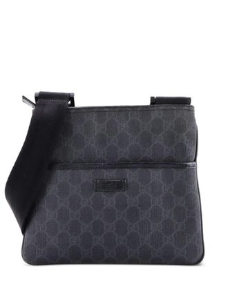 Gucci Flat Messenger Bag GG Coated Canvas Small crossbody bag - Black